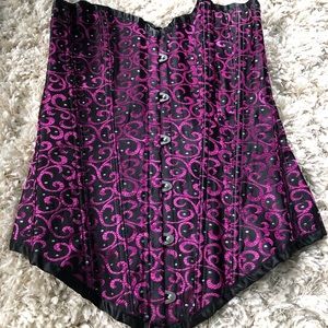 Purple and black corset